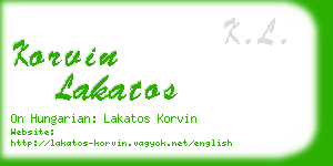 korvin lakatos business card